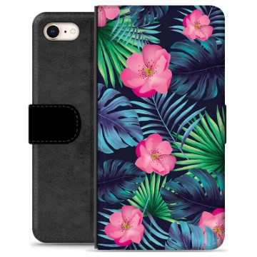 iPhone 7/8/SE (2020)/SE (2022) Premium Flip Cover med Pung - Tropiske Blomster