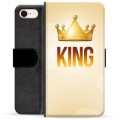 iPhone 7/8/SE (2020) Premium Flip Cover med Pung - Konge