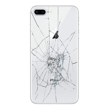iPhone 8 Plus Bagcover Reparation - kun glasset - Hvid