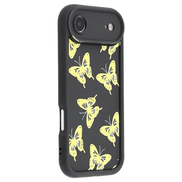 iPhone Air TPU-cover med Sommerfugleprint - Gul / Sort