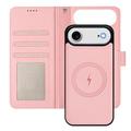 iPhone Air aftageligt pungetui med MagSafe, RFID-beskyttelse og håndrem - Mynte / Pink