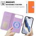 iPhone Air aftageligt pungetui med MagSafe, RFID-beskyttelse og håndrem - orange / lilla