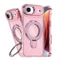 iPhone Air Glitter Hybrid Cover med Kickstand - MagSafe-kompatibel - Pink