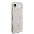 iPhone Air Guess IML Flowers Allover Electro Cover med Perlestrop - MagSafe-kompatibel - Hvid