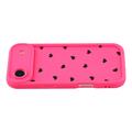 iPhone Air stødsikkert TPU-cover med hjertemønster og forhøjede kanter - Hot Pink