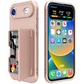 iPhone Air Hybrid Cover med Spejl og Kortholder - Pink