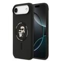 iPhone Air Karl Lagerfeld Karl and Choupette MagSafe Cover i flydende silikone - Sort