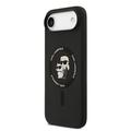 iPhone Air Karl Lagerfeld Karl and Choupette MagSafe Cover i flydende silikone - Sort