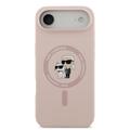 iPhone Air Karl Lagerfeld Karl and Choupette MagSafe Cover i flydende silikone - Pink