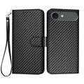iPhone Air Premium Wallet-etui med rem - kulfiberstruktur