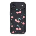 iPhone Air Stilfuldt stødsikkert TPU cover med forhøjede kanter - sort / Kirsebær
