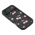 iPhone Air Stilfuldt stødsikkert TPU cover med forhøjede kanter - sort / Kirsebær