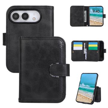 iPhone Duo Wallet cover med 8 kortpladser og håndledsrem - sort
