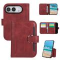 iPhone Duo Wallet cover med 8 kortpladser og håndledsrem - rød