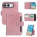 iPhone Duo Wallet cover med 8 kortpladser og håndledsrem - rosaguld