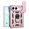 iPhone Duo Roterende Ring Hybrid Cover med Kameraskjold - Rødguld