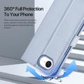iPhone 16e Dux Ducis Lawa Pung læderetui m. magnetisk cover - babyblå