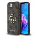 iPhone 16e Guess 4G Big Metal Logo Hybrid Cover - Brun