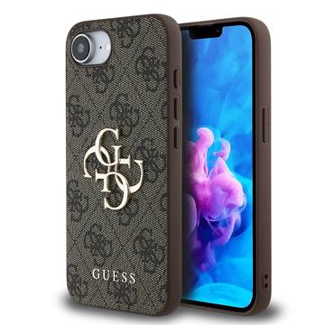 iPhone 16e Guess 4G Big Metal Logo Hybrid Cover - Brun