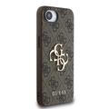 iPhone 16e Guess 4G Big Metal Logo Hybrid Cover - Brun