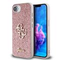 iPhone 16e Guess Fixed Glitter 4G Metal Logo Cover - Pink