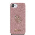 iPhone 16e Guess Fixed Glitter 4G Metal Logo Cover - Pink