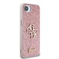 iPhone 16e Guess Fixed Glitter 4G Metal Logo Cover - Pink