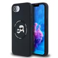 iPhone 16e Karl Lagerfeld Karl and Choupette MagSafe Cover i flydende silikone - Sort