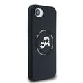 iPhone 16e Karl Lagerfeld Karl and Choupette MagSafe Cover i flydende silikone - Sort
