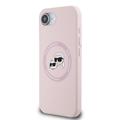 iPhone 16e Karl Lagerfeld Karl and Choupette MagSafe Cover i flydende silikone - Pink