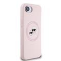 iPhone 16e Karl Lagerfeld Karl and Choupette MagSafe Cover i flydende silikone - Pink