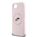 iPhone 16e Karl Lagerfeld Karl and Choupette MagSafe Cover i flydende silikone - Pink