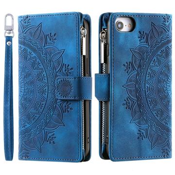 iPhone 16e Mandala Series Etui med Pung - Blå