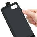 iPhone 16e Vertikal Flip Taske med Kortholder - Sort
