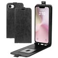 iPhone 16e Vertikal Flip Taske med Kortholder - Sort