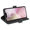 iPhone 16e tegnebogsetui med magnetisk lukning - kalvetekstur - sort