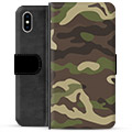 iPhone X / iPhone XS Premium Flip Cover med Pung - Camo