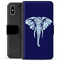 iPhone X / iPhone XS Premium Flip Cover med Pung - Elefant