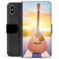 iPhone X / iPhone XS Premium Flip Cover med Pung - Guitar