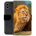 iPhone X / iPhone XS Premium Flip Cover med Pung - Løve