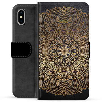 iPhone X / iPhone XS Premium Flip Cover med Pung - Mandala