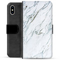 iPhone X / iPhone XS Premium Flip Cover med Pung - Marmor