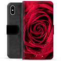 iPhone X / iPhone XS Premium Flip Cover med Pung - Rose