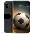 iPhone X / iPhone XS Premium Flip Cover med Pung - Fodbold