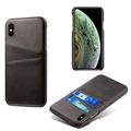 iPhone X/XS KSQ Belagt Plastikcover med Kortlommer - Sort