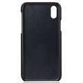 iPhone X/XS KSQ Belagt Plastikcover med Kortlommer - Sort