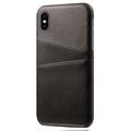 iPhone X/XS KSQ Belagt Plastikcover med Kortlommer - Sort
