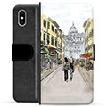 iPhone X / iPhone XS Premium Flip Cover med Pung - Italiensk Gade