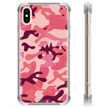 iPhone X / iPhone XS Hybrid Cover - Pink Camouflage