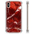 iPhone X / iPhone XS Hybrid Cover - Rød Marmor